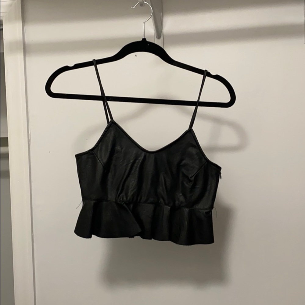 Zara faux leather top size XS